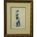 Jeune femme &agrave; la robe bleue