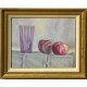 Verre et deux pommes