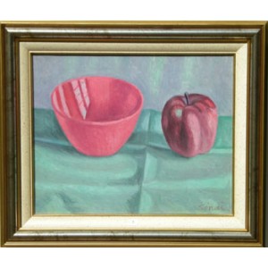 /42-82-thickbox/bol-et-pomme-rouges-sur-nappe-verte.jpg
